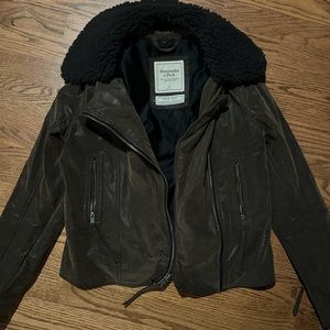 NWOT abercrombie vegan suede moto jacket